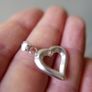 Vintage Sterling Silver 925 Pendant HEART with Chain - Silver Image 4