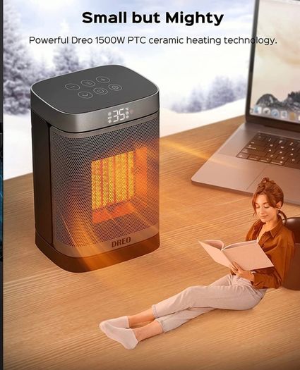 Space Heater Atom One, 3-Mode 3-Speed 70 Degree Oscillating Electric PTC Ceramic Heater with Thermostat, 1-12H Timer, Remote Control, Overheating & Tip Over Protection,Energy-Saving-ECO-Mode (FREE POSTAGE)