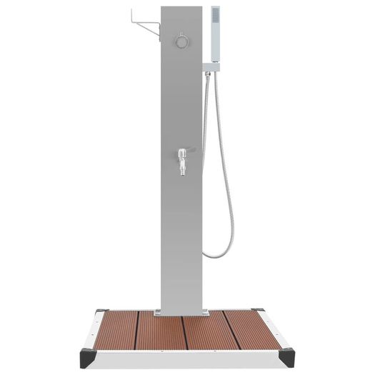 Outdoor Shower with Tray WPC Stainless Steel
