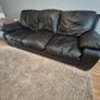 3 & 2 seater black sofa Image 3