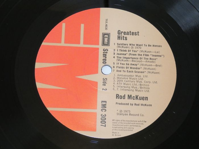 Rod Mckuen Greatest Hits Uk Pressing 1973 Lp