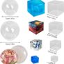 SALE | 6 Pcs Sphere Cube Resin Moulds, FineGood Clear Resin Moulds Silicone Epoxy Resin Moulds DIY Crystal Ball Silicone Mould for Resin Candle Soap Image 4