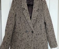 Anine Bing Diana fishbone blazer size XS beige black
