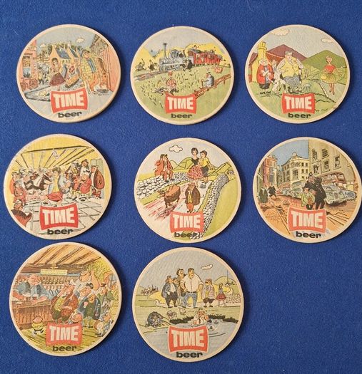 Full set of Time Beer coasters 1960's