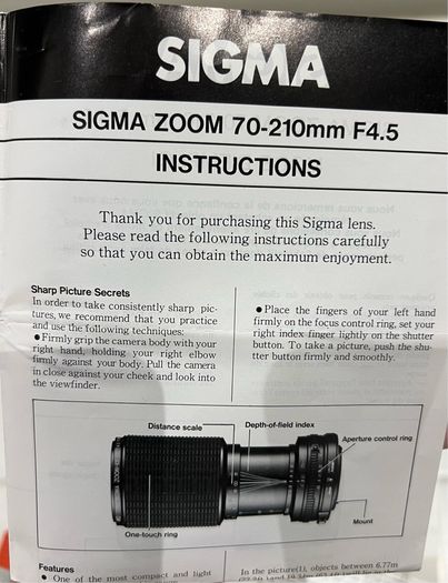 1984 Canon AE-1 Program Film Camera + Sigma zoom lens +Vivitar flash