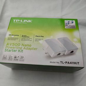 TP Link TL PA411 AV500 500Mbps Nano Powerline Adapter Starter Kit - Twin Pack