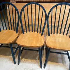 6 x Very Solid Heavy Wooden Kitchen Dining Chairs - Can Deliver