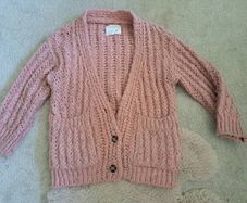 Zara Girls Dusty Pink Knitted Cardigan 6-7