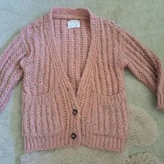 Zara Girls Dusty Pink Knitted Cardigan 6-7