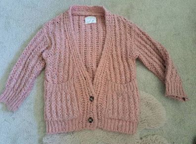 Zara Girls Dusty Pink Knitted Cardigan 6-7
