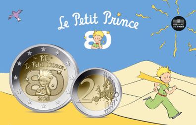 France 2 Euro Commemorative Coin 2026 - The Little Prince BU. Coincard.
