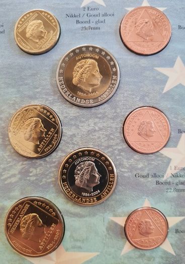 Netherlands Antilles 2004 Euro Probe Essai Trial Prototype 8 Coin Set