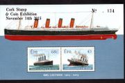 2015 Cork Stamp and Coin Exhibition 14th November 2015 Exhibition Commemorative Stamps Miniature Sheet on Centenary of the Sinking of The RMS Lusitania Miniature Sheet Mint Never Hinged (MNH)