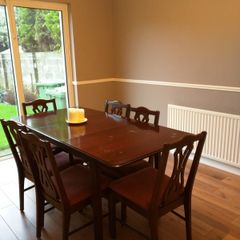 dining room table and six chairs