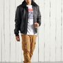 Superdry Black Aviator Flight Leather Jacket Image 3