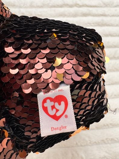 TY Flippables Dangler Sloth Brown Gold Sequins approx. 23 cm. Used Please see photos