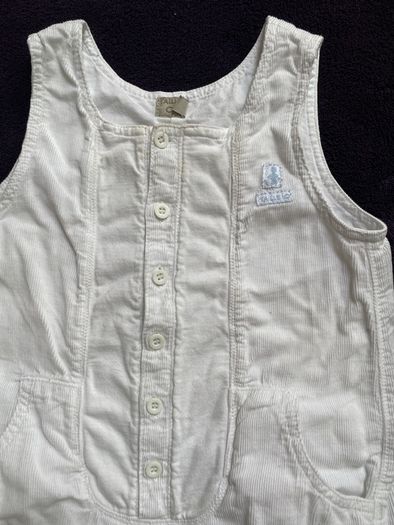 French designer Taille 0 74cm christening all in one dungarees