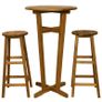 3 Piece Bar Set Solid Acacia Wood Image 3