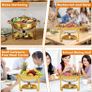 4 Pack Gold Round Chafing Dish Buffet Set, 5 QT Buffet Warmer Food Server with Clear Lid and Utensils, Stainless Steel Food Warmers for Parties, Weddings, Catering Events Image 5