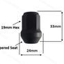 16 x New Black Wheel Nuts. Fit Suzuki, Subaru, Nissan (BB16) Delivery Image 2