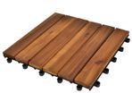 Decking Tiles Vertical Pattern 30 x 30 cm Acacia Set of 30