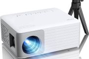 Mini Projector, 5000 Lumens AKIYO O1 LED Portable Projector, Support HD 1080P, 15 Keystone, 25% Zoom, Kids Gifts, Compatible with iOS/Android/Tablet/PC/TV Stick/USB/DVD/Game Console with Tripod (FREE SHIPPING)