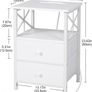 Bedside Table Set of 2, Side Table with Charging Station and Led Lights Image 8