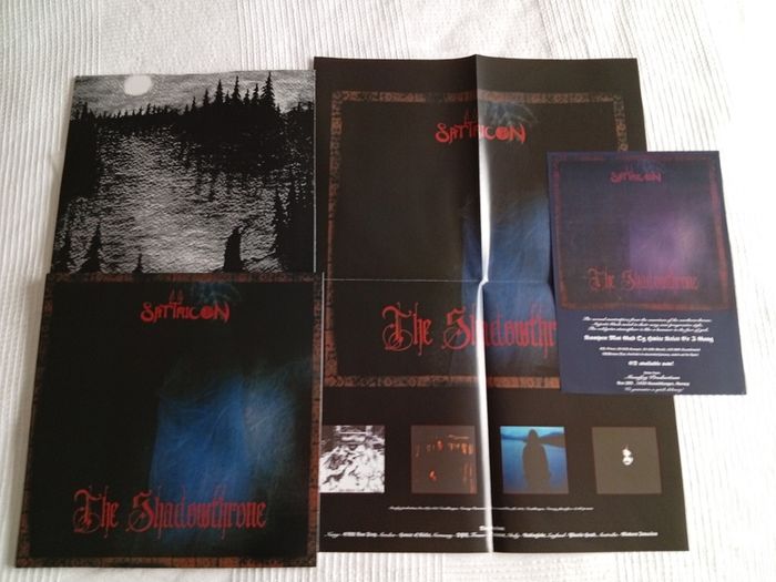 SATYRICON the shadowsthrone complete poster + flyer replica 1995 LP MINT