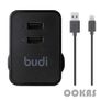 Budi 10Watt/2.1Amp 2USB Ports Wall Charger For Tablets Mobiles Phone - black Image 3
