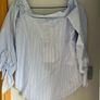 Witchery Blue pinstripes cold shoulder top Size 8 BNWT Image 4