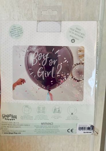Baby gender reveal balloon