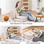 Folding Sofa Bed, Convertible Sleeper Chair with Pillows, Fold Out Chair Bed & Fabric Floor Couch, Foldable Mattress with Adjustable Backrest for Living Room, Guest Room, Dorm, Beige Image 5
