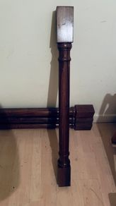 4 Solid Walnut Hand Turned Pillasters