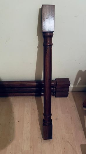 4 Solid Walnut Hand Turned Pillasters