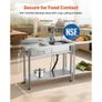 Utility Sink, Free Standing Single Bowl Commercial Kitchen Sink with Drawer, Faucet and Hot & Cold Water Pipe, Utility Basin for Garage Restaurant Laundry, 1000 x 500 x 940 mm Image 6