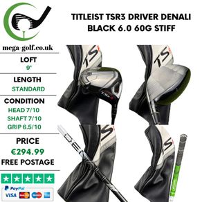 Titleist TSR3 Driver / 9 Degree / Denali Black 6.0 60G Stiff