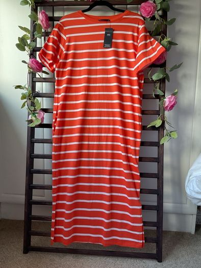 dress Bnwt Marks & Spencer striped short sleeve tshirt dress size 10