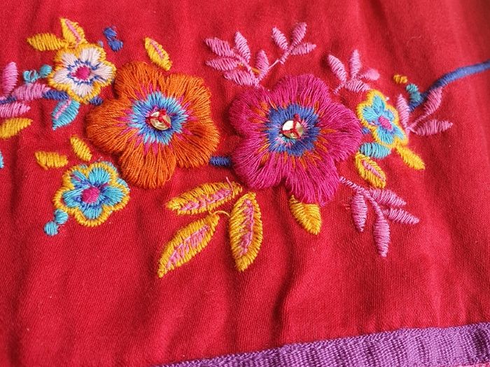 New Tags Beautiful Monsoon Girls Red Embroidered Beaded Skirt 12 to 13Yrs