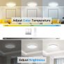 LED Ceiling Light RGB Dimmable with Remote Control, 12 Inch 24W Flush Ceiling Light Panel with Backlight, 3000K-6500K 2400LM for Living Room, Bedroom, Kitchen, Hall Indoor Round (FREE POSTAGE) Image 2