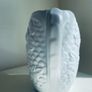 Vintage White Relief Floral Ceramic Jug Vase 19cm Image 3
