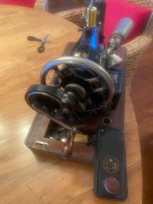 Old Vesta sowing machine with cover