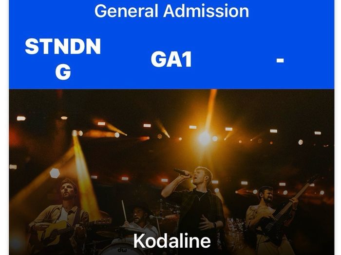 2 tickets to Kodaline Malahide Castle Saturday 20th June