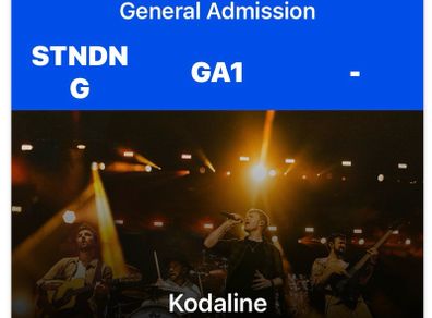 2 tickets to Kodaline Malahide Castle Saturday 20th June