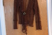 Avalon Brown  Lace  Cardigan.   Size 14.  New - No Tag.