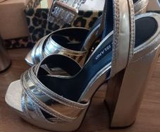 Brand New River Island Gold Platform Sandals Size UK 36