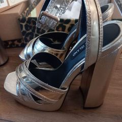 Brand New River Island Gold Platform Sandals Size UK 36