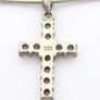 CZ Silver Cross On Gold Plated 925 Chain Image 4