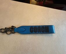 Coach blue genuine leather Keyring