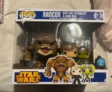Star Wars funko pop RANCOR with Luke skywalker and slave oola 3pack
