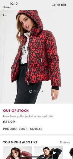 New look puffer jacket